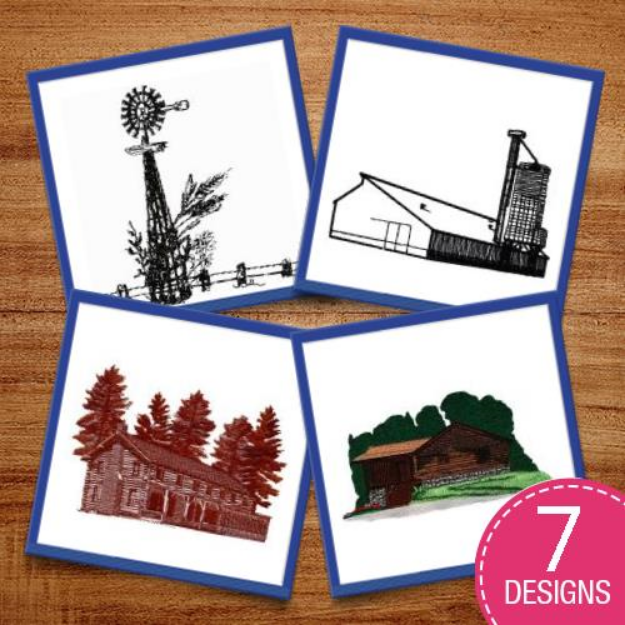 Picture of Farm Scenes Embroidery Design Pack