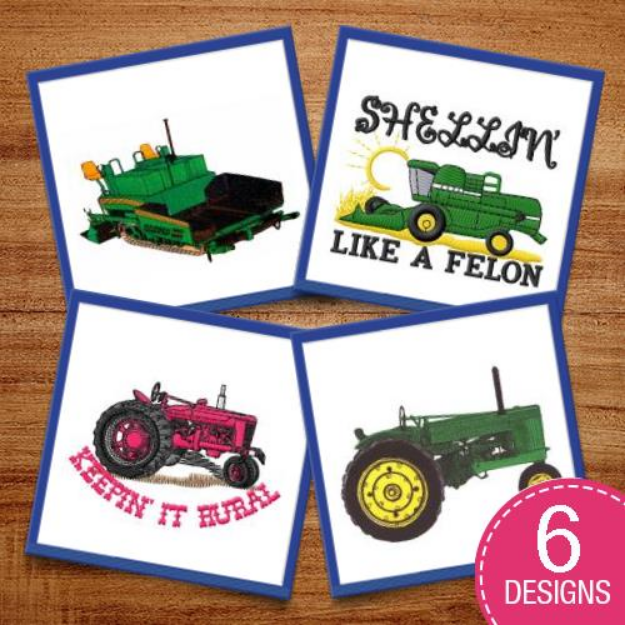 Picture of Rural Farming Tractors Embroidery Design Pack