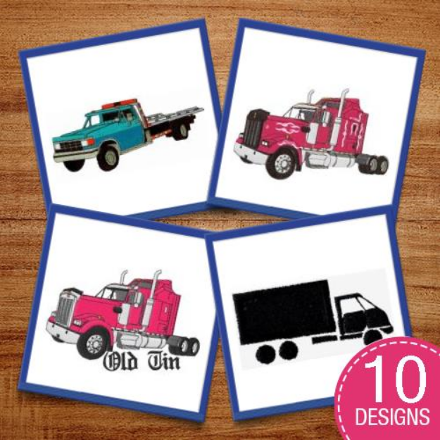 Picture of Trucking Trucks Embroidery Design Pack