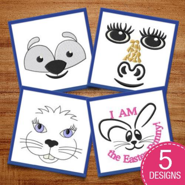 Picture of Funny Animal Heads Embroidery Design Pack