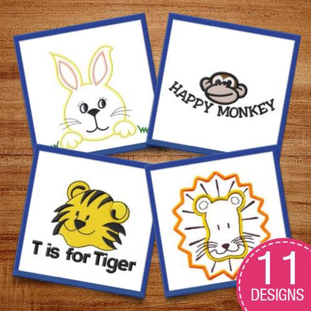 Picture of Adorable Animal Heads Embroidery Design Pack