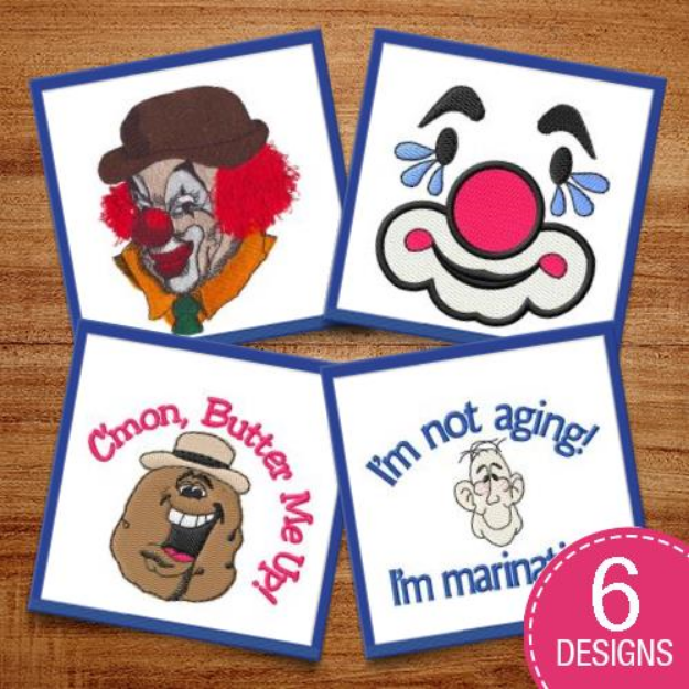 Picture of Clowning Around Captions Embroidery Design Pack