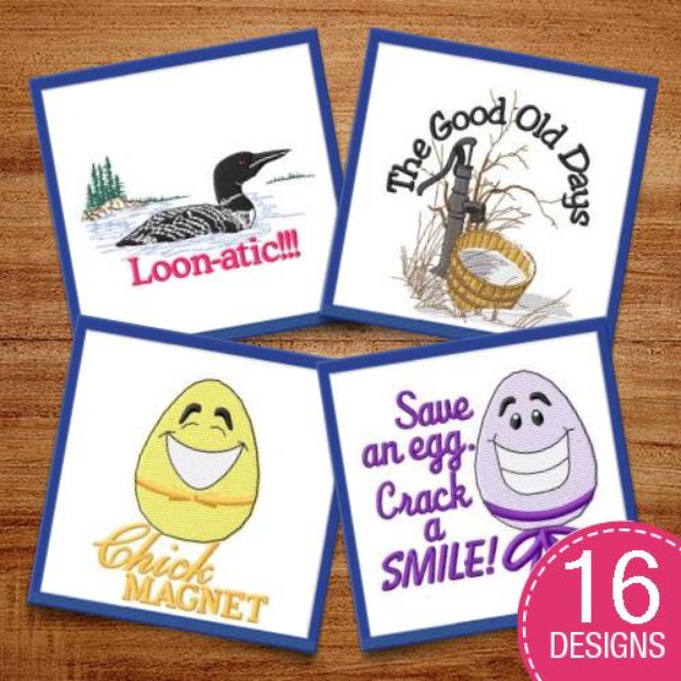 Picture of Silly Cartoon Captions Embroidery Design Pack