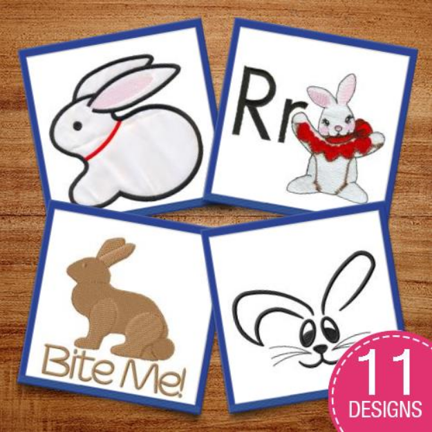 Picture of Happy Easter Bunnies Embroidery Design Pack