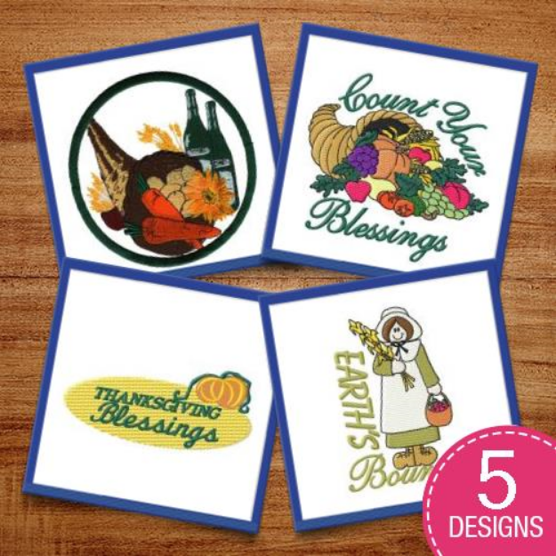 Picture of Thanksgiving Traditions Embroidery Design Pack