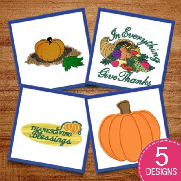 Picture of Thankgiving Vegetables Embroidery Design Pack