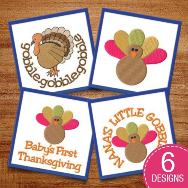 Picture of Thanksgiving Turkeys Embroidery Design Pack