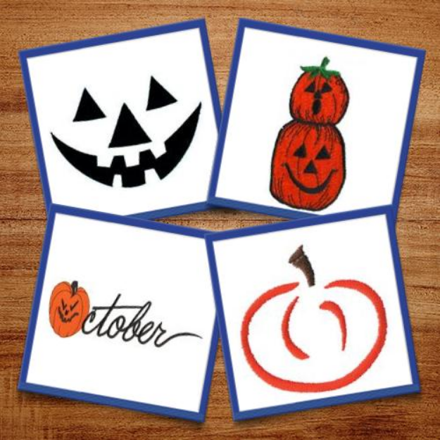 Picture of Halloween Pumpkins Embroidery Design Pack