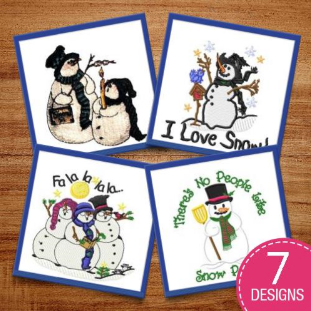 Picture of Snow People Embroidery Design Pack