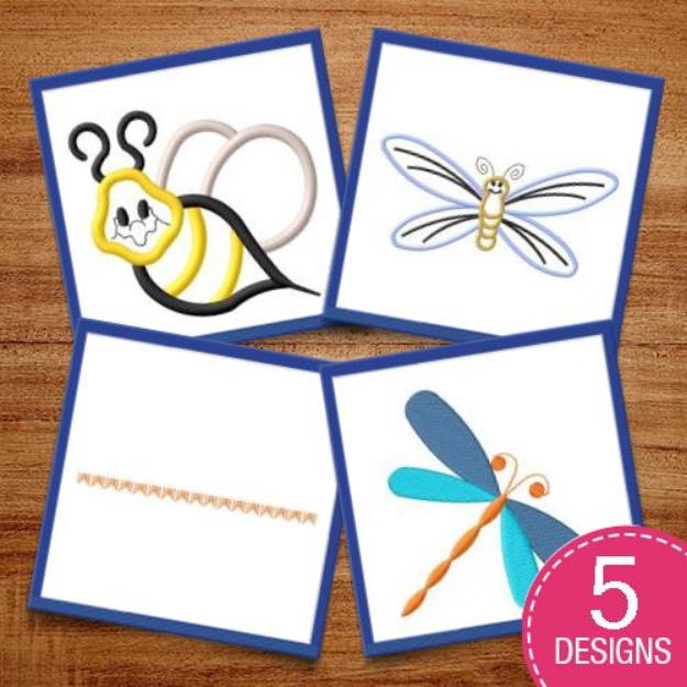Picture of Pretty Dragonflies & Bugs Embroidery Design Pack
