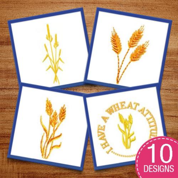 Picture of Wheat Stalks & Bundles Embroidery Design Pack