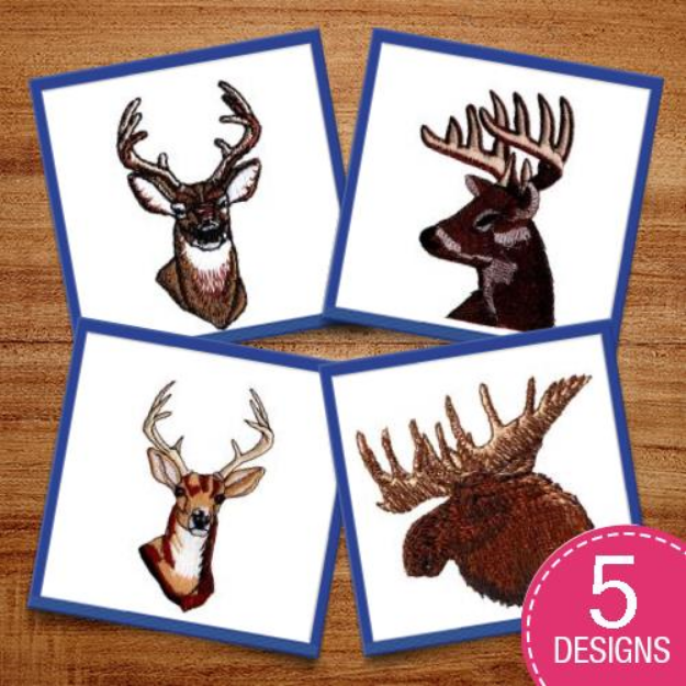Picture of Deer & Elk Heads Embroidery Design Pack