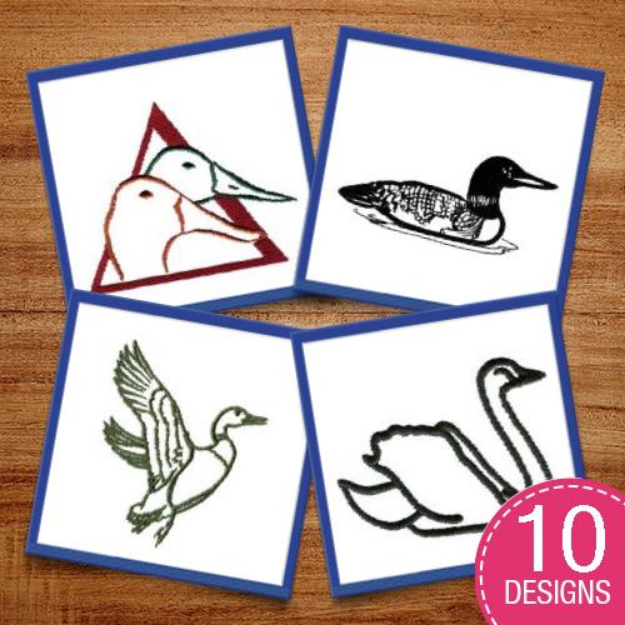 Picture of Wildlife Bird Outlines Embroidery Design Pack