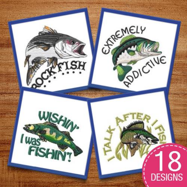 Picture of Wishin I Was Fishin Embroidery Design Pack