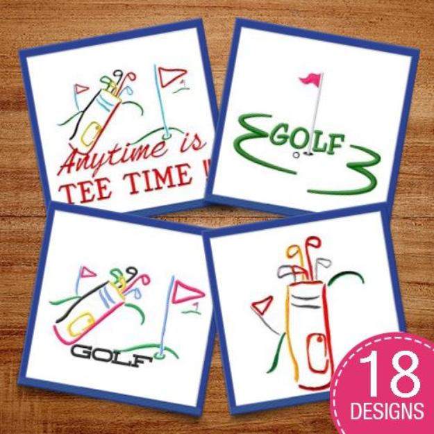 Picture of Anytime Is Golf Time! Embroidery Design Pack
