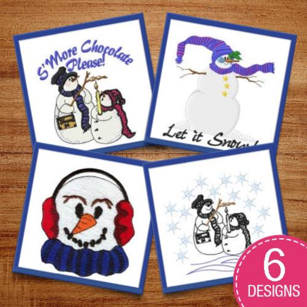 Picture of Snowmen Are Flakey Embroidery Design Pack