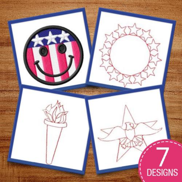 Picture of Independence Day Decorations Embroidery Design Pack