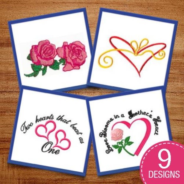 Picture of Hearts & Kisses Day Embroidery Design Pack