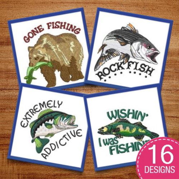 Picture of Fishing Therapy Embroidery Design Pack