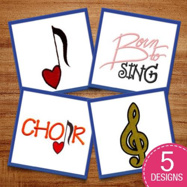 Picture of Born To Love Music Embroidery Design Pack