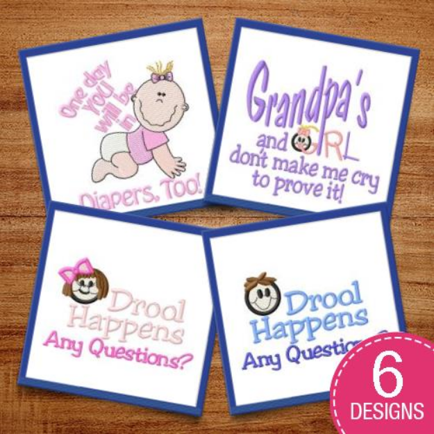 Picture of Humorous Baby Captions Embroidery Design Pack