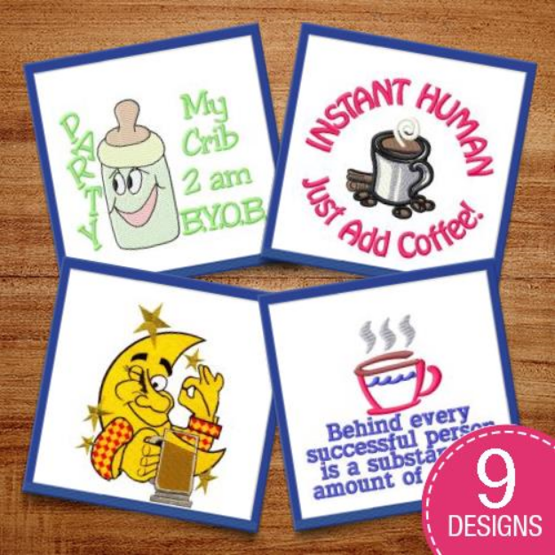 Picture of Fun Drinking Captions Embroidery Design Pack