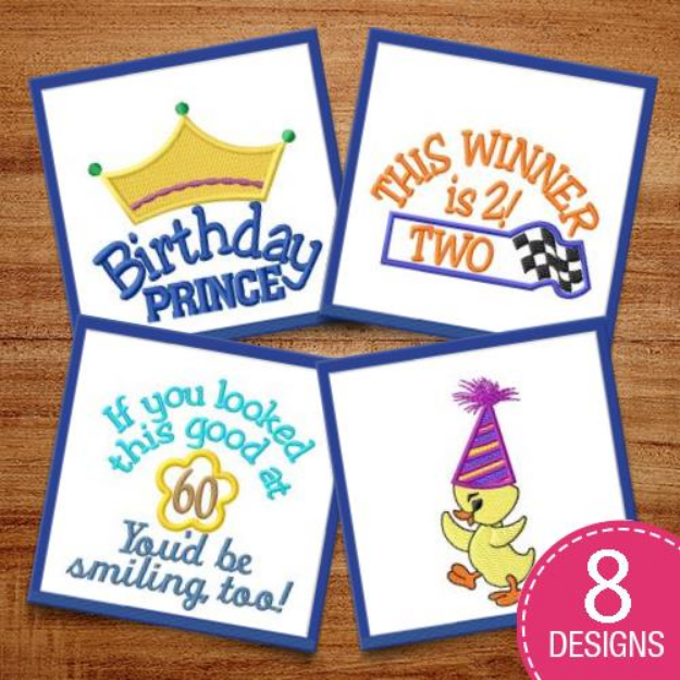 Picture of Birthday Captions Embroidery Design Pack