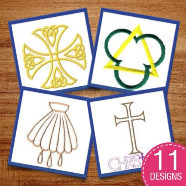 Picture of Christiian Symbols Embroidery Design Pack