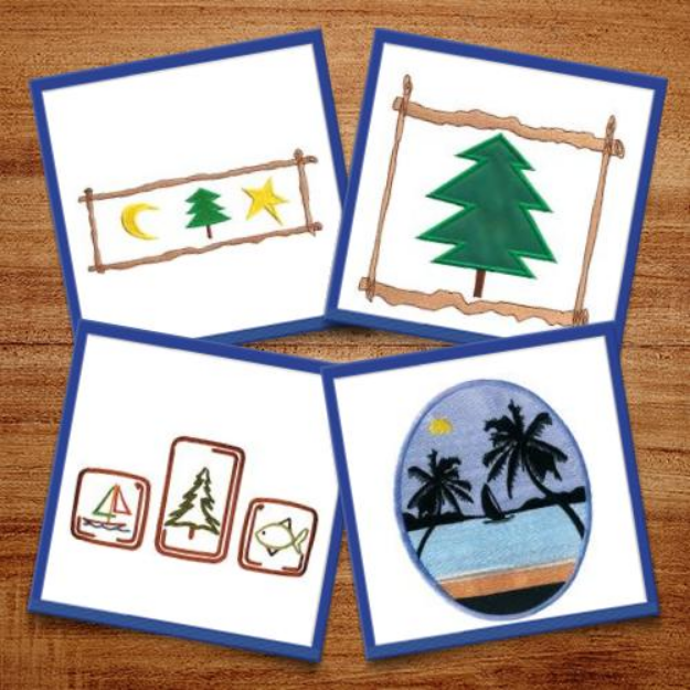 Picture of Tree Scenes & Frames Embroidery Design Pack