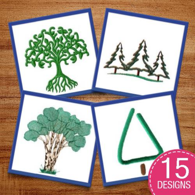 Picture of Trees Through The Forest Embroidery Design Pack