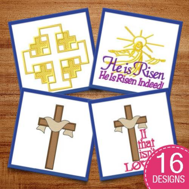 Picture of Christianity Religious Text And Shapes Embroidery Design Pack
