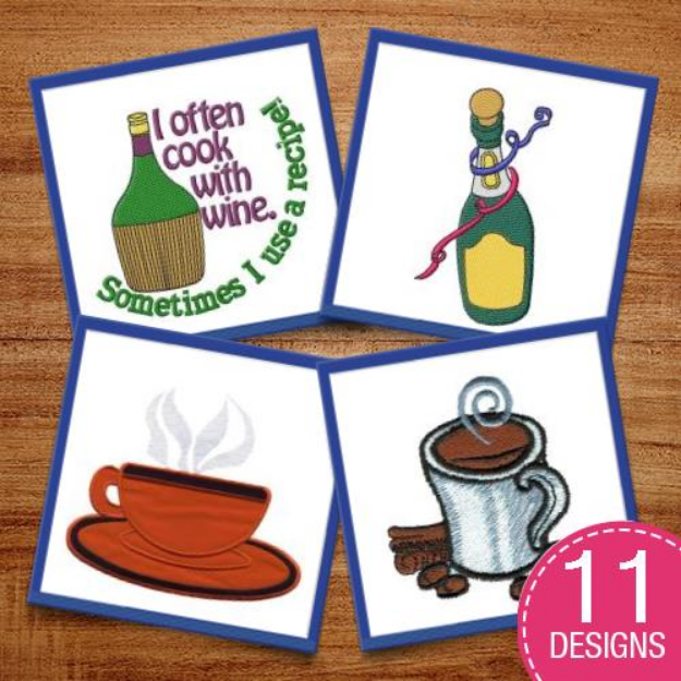 Picture of Have A Drink Embroidery Design Pack