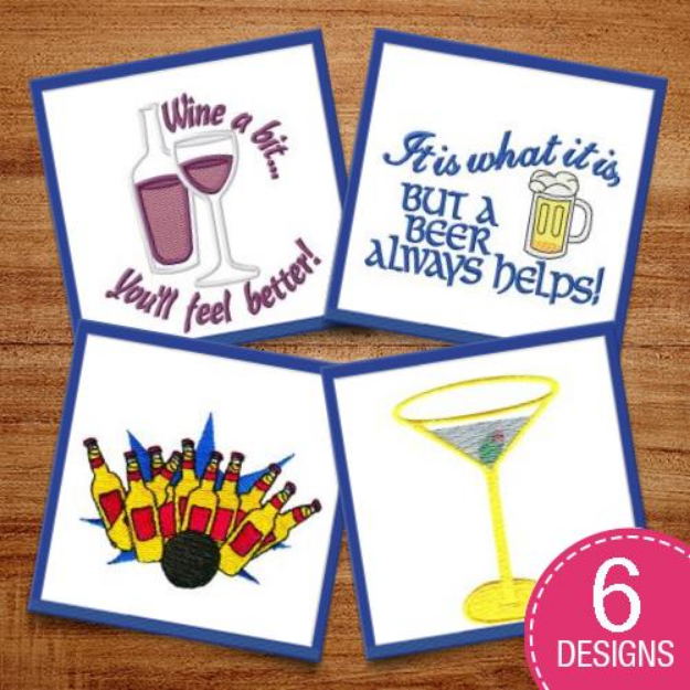 Picture of Drink Up! Embroidery Design Pack