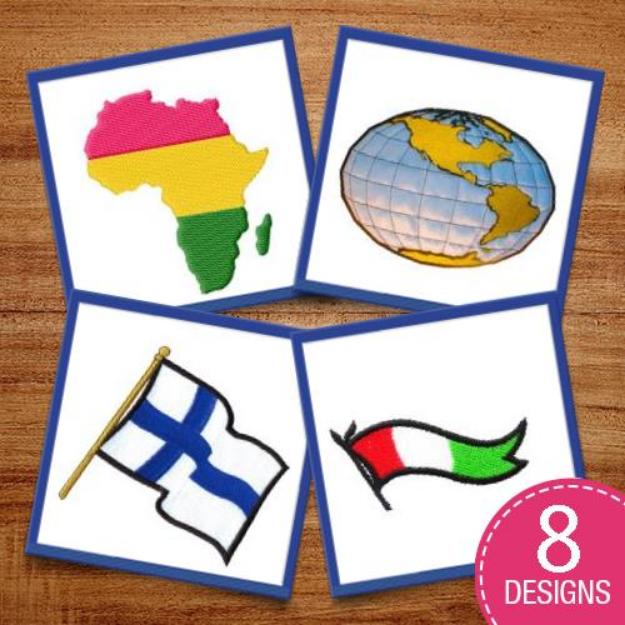 Picture of Flags & Countries Embroidery Design Pack