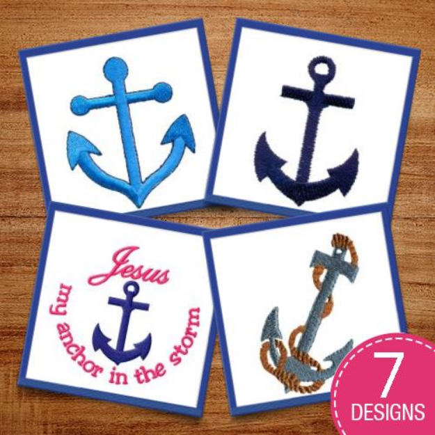 Picture of Nautical Anchors Embroidery Design Pack