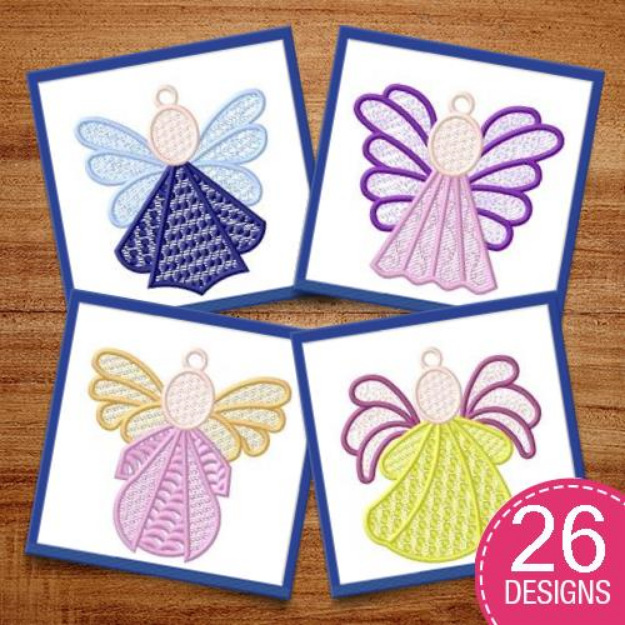Picture of Beautiful FSL Angels Embroidery Design Pack