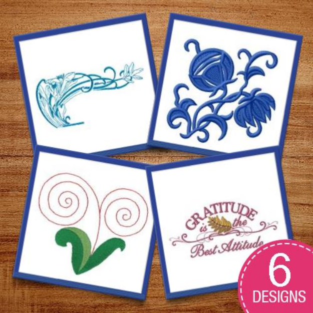 Picture of Floral Swirls & Decorations Embroidery Design Pack