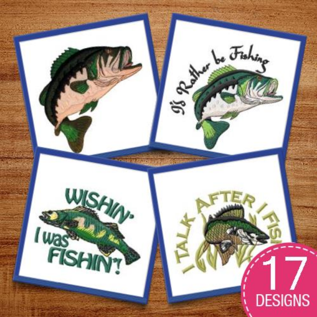 Picture of Born To Fish Embroidery Design Pack