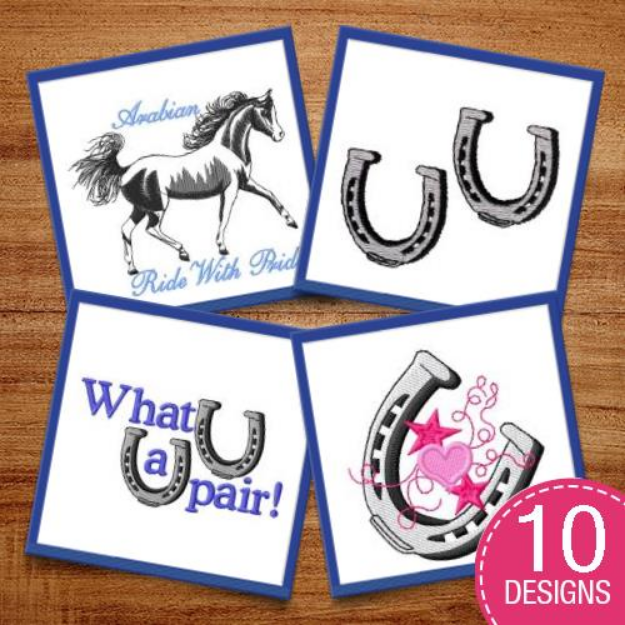 Picture of Horsing Around Embroidery Design Pack