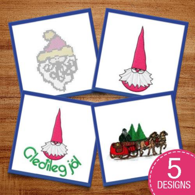 Picture of Icelandic Christmas Santas Embroidery Design Pack