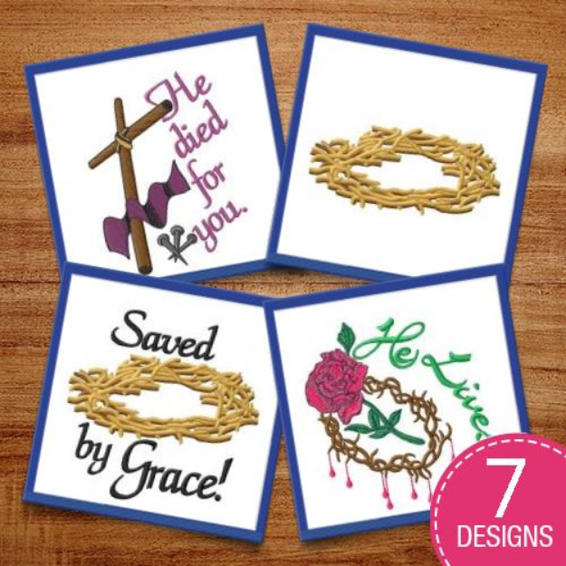Picture of Saved By Grace Embroidery Design Pack