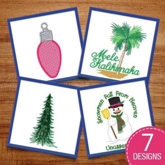 Picture of Mele Kalikimaka Embroidery Design Pack