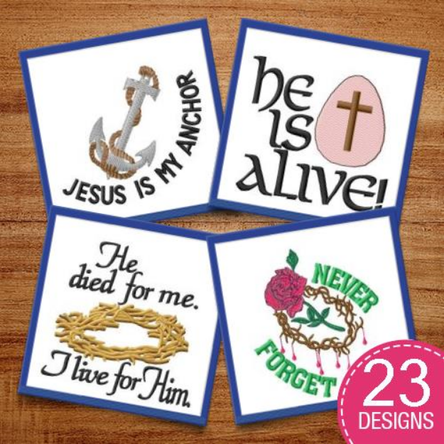 Picture of Religious Crosses & Captions Embroidery Design Pack