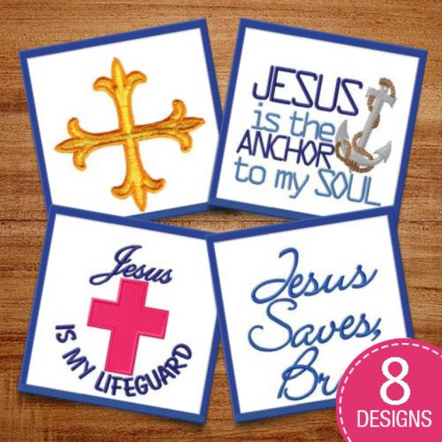 Picture of Christian Symbols & Captions Embroidery Design Pack
