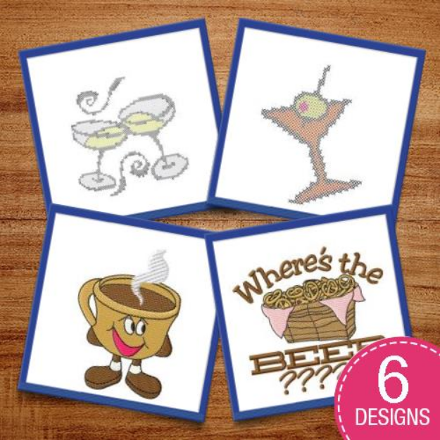 Picture of Drinks On Me! Embroidery Design Pack