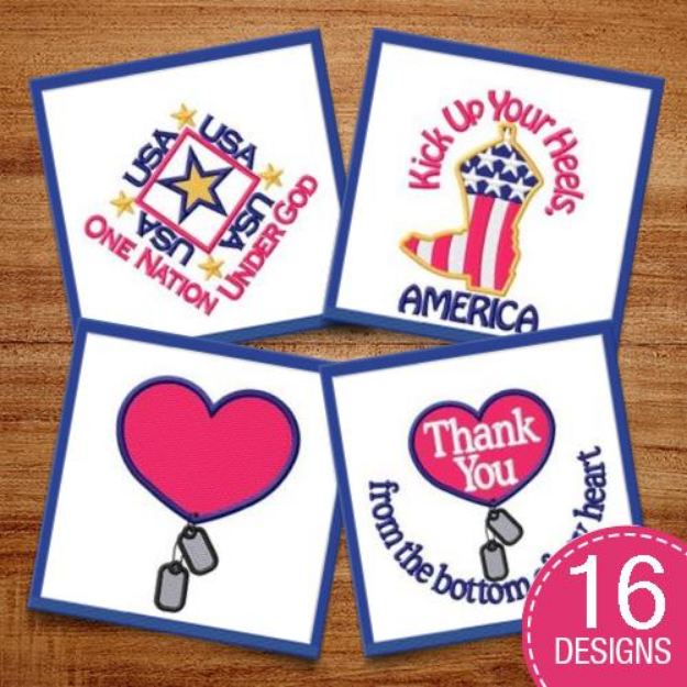 Picture of American Patriotism Embroidery Design Pack