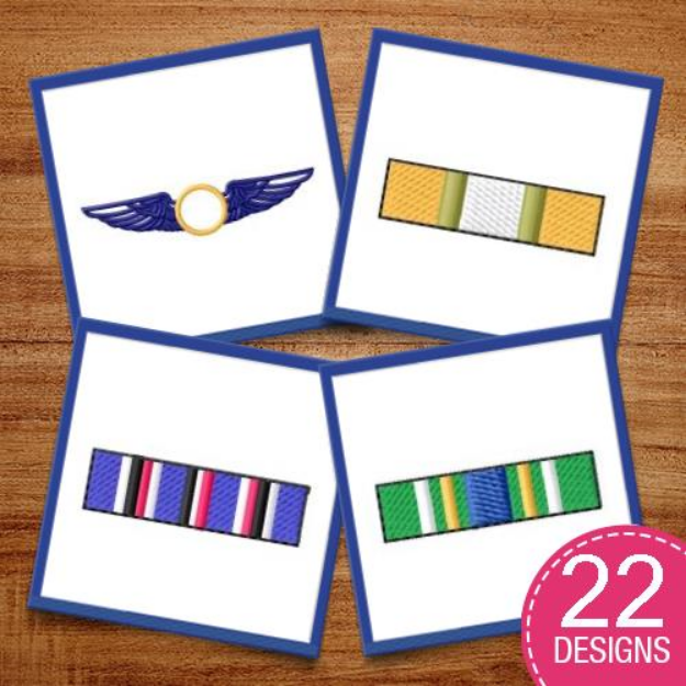 Picture of Military Ribbons Embroidery Design Pack