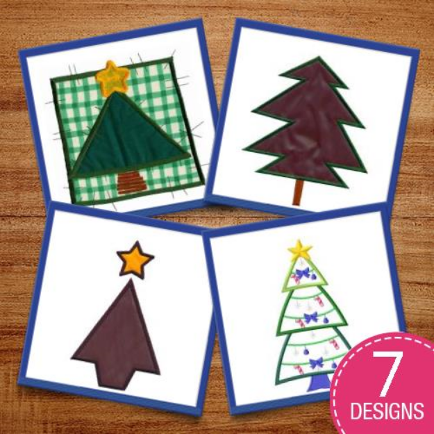 Picture of Christmas Tree Applique Embroidery Design Pack