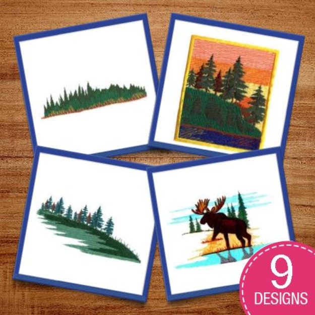 Picture of Landscapes & Animal Scenes Embroidery Design Pack