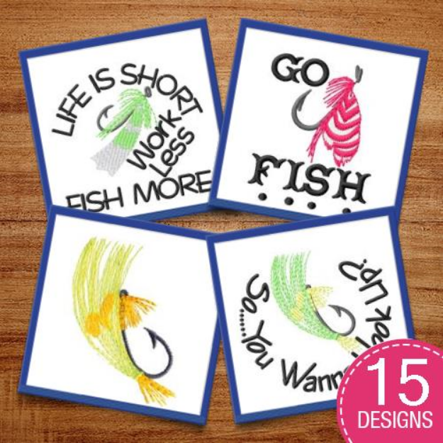 Picture of Fun Fishing Designs Embroidery Design Pack